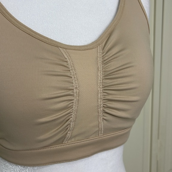 Athleta Women’s Racerback Shirred Active Wear Sports Bra Style903747 34C Beige - Picture 2 of 9